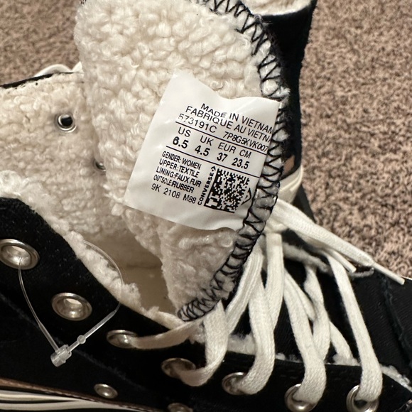 Converse CTAS LIFT HI Sneaker Black/Egret/Champagne Tan - Picture 4 of 5